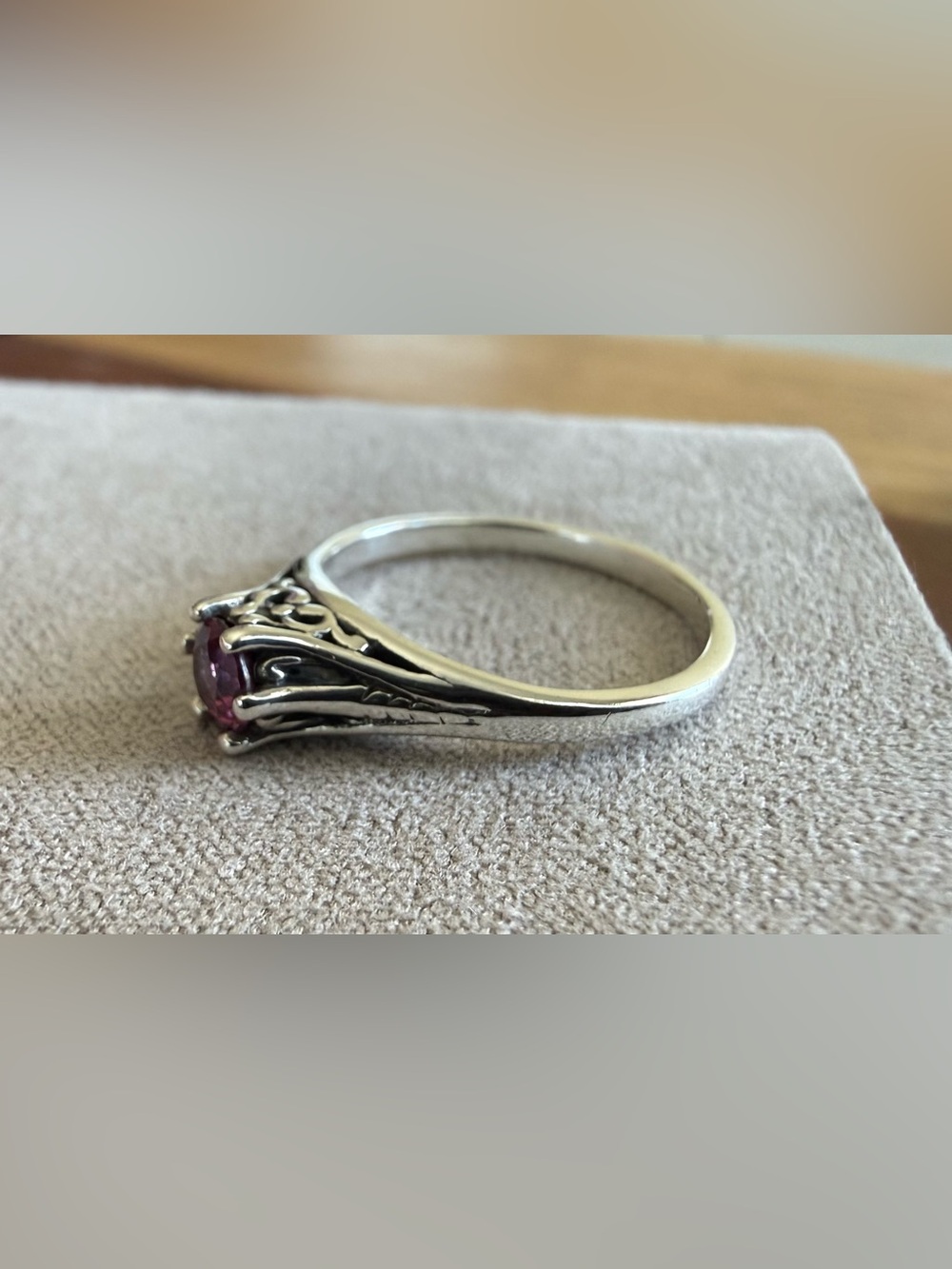 Kabana 925 Silver Art Deco Filigree Solitaire Ring Size 6 - Picture 3 of 11